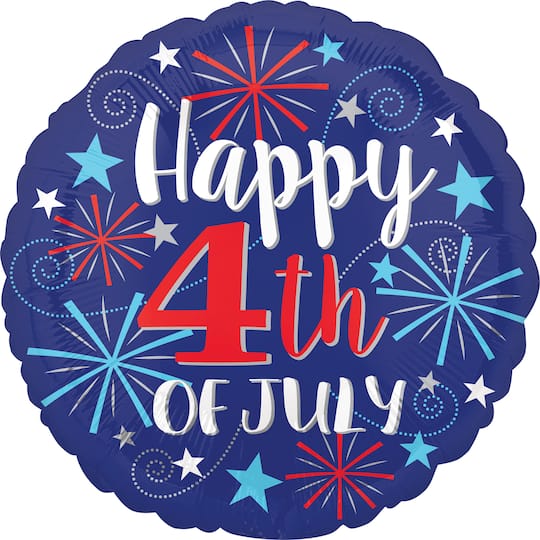 18" Festive 4th of July Foil Balloon